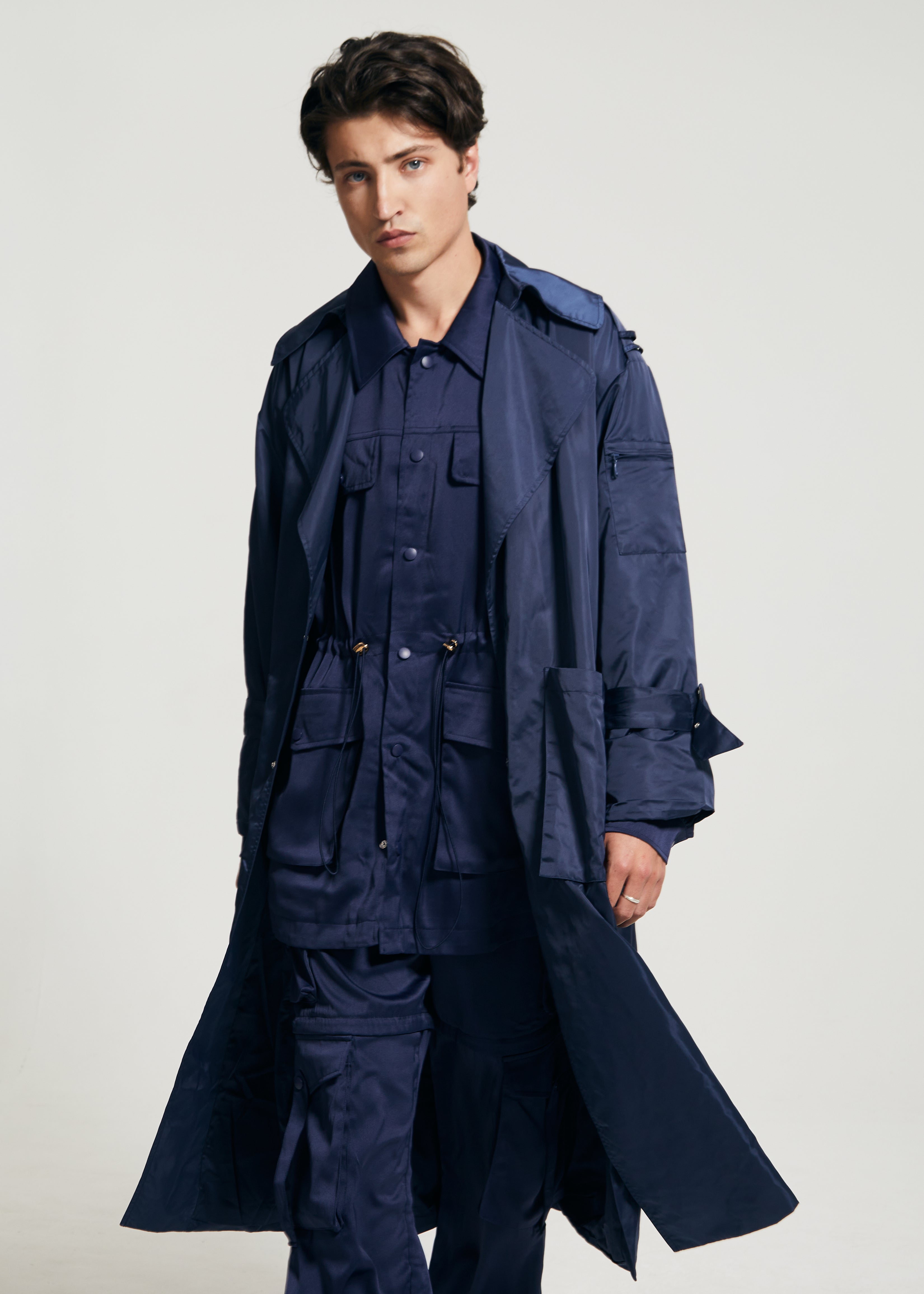 THE MAXI DUSTER JACKET - Midnight Navy / S